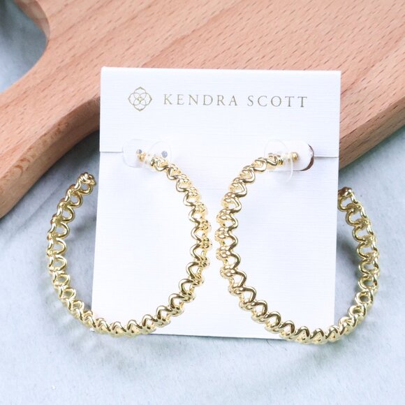 Kendra Scott Gold Hoop Earrings - Fallyn - Picture 1 of 2